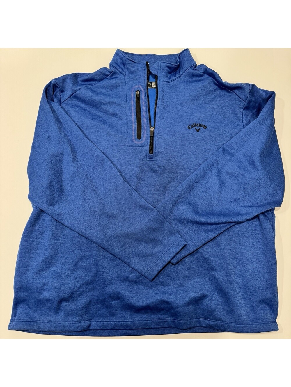 Callaway Men’s XXL Blue 1/4 Zip Golf Pullover Perform Fleece Stretch Pocket